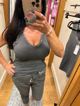 Rhinestone Stretch Pants - Dark Grey or Taupe