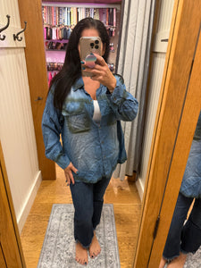 Denim Painted Top