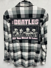 One of a kind hand bleached rock band flannel - Small