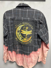 One of a kind hand bleached rock band flannel - Small