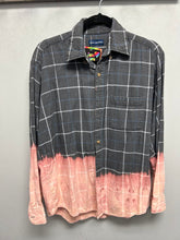 One of a kind hand bleached rock band flannel - Small