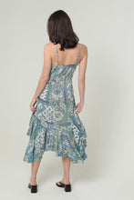 Twist Front Triangle Cutout Assymetrical Hem Dress - Aqua