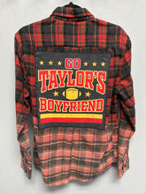 One of a kind hand bleached rock band flannel - Medium