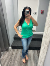 POL Sleeveless v-neck button front knit top - Assorted Colors