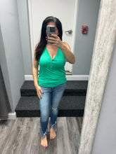 POL Sleeveless v-neck button front knit top - Assorted Colors