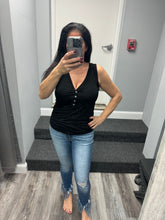POL Sleeveless v-neck button front knit top - Assorted Colors