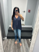 POL Sleeveless v-neck babydoll loose fit knit top - Assorted Colors