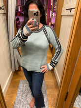Mystree Raglan Sleeve Sweater Top - Sea foam, Stone Or Black