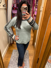 Mystree Raglan Sleeve Sweater Top - Sea foam, Stone Or Black