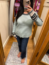 Mystree Raglan Sleeve Sweater Top - Sea foam, Stone Or Black