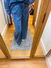 Mineral Washed '70s Flare Terry Pants - Slate Blue
