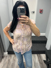 Flutter Sleeve Mix Printed Top - Lavender Mix