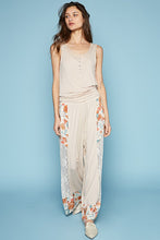 POL Round neck sleeveless lace inner solid knit top - Oatmeal or Pacific Blue