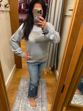 Mystree Color Blocked Sequins Sweater - Soft Blue/Grey