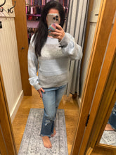 Mystree Color Blocked Sequins Sweater - Soft Blue/Grey