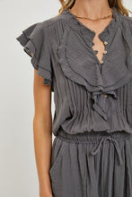 Ruffle Romper - Charcoal