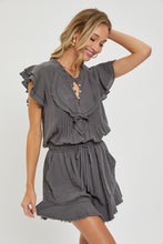 Ruffle Romper - Charcoal