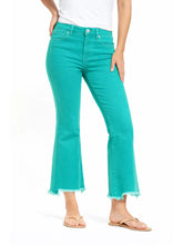 1822 27'' Luxe Demi-Boot Jean w/ Sharkbite Frayed Hem in Seafoam