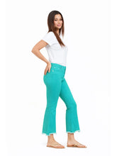 1822 27'' Luxe Demi-Boot Jean w/ Sharkbite Frayed Hem in Seafoam