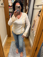 POL V-neck long sleeve regular fit top in rib - Assorted Colors