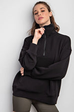 MODAL POLY SPAN QUARTER ZIP FUNNEL NECK PULLOVER - ASSORTED COLORS