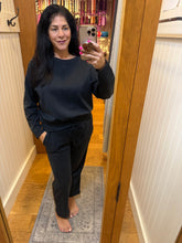 Ariella Solid Scuba Top Witth Monochrome Snake Detail- Charcoal Or Black