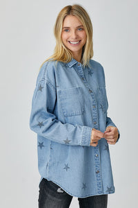 Risen Oversized Star Print Shirt