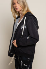 POL Washed Distressed Zip-up Hoodie - Assorted Colors