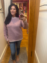 Oversized, relaxed sweater with accent, color, stitching, detail - Dusty Pink or Heather Gray