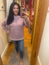 Oversized, relaxed sweater with accent, color, stitching, detail - Dusty Pink or Heather Gray