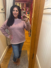 Oversized, relaxed sweater with accent, color, stitching, detail - Dusty Pink or Heather Gray