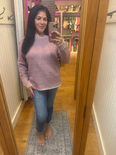 Oversized, relaxed sweater with accent, color, stitching, detail - Dusty Pink or Heather Gray