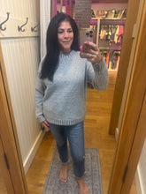 Oversized, relaxed sweater with accent, color, stitching, detail - Dusty Pink or Heather Gray