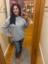 Oversized, relaxed sweater with accent, color, stitching, detail - Dusty Pink or Heather Gray