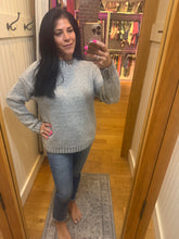 Oversized, relaxed sweater with accent, color, stitching, detail - Dusty Pink or Heather Gray