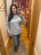 Oversized, relaxed sweater with accent, color, stitching, detail - Dusty Pink or Heather Gray