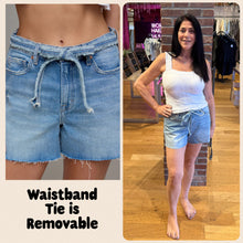 HIDDEN Medium High Rise Tie Waist A Line Shorts