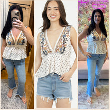 V Neck Lace Trim Tank Top - Ivory