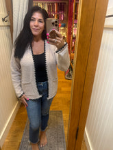 Ultra Soft Teddy Blanket Stitch Cardigan - Ecru