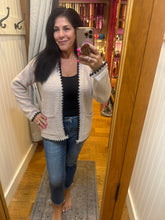 Ultra Soft Teddy Blanket Stitch Cardigan - Ecru