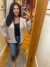 Ultra Soft Teddy Blanket Stitch Cardigan - Ecru