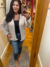 Ultra Soft Teddy Blanket Stitch Cardigan - Ecru