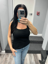 RIBBED SQUARE NECK SLEEVELESS TOP - ASSORTED COLORS