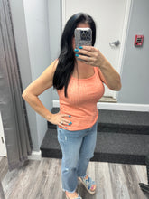 RIBBED SQUARE NECK SLEEVELESS TOP - ASSORTED COLORS