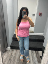 RIBBED SQUARE NECK SLEEVELESS TOP - ASSORTED COLORS