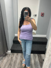 RIBBED SQUARE NECK SLEEVELESS TOP - ASSORTED COLORS