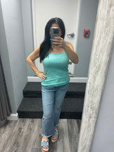 RIBBED SQUARE NECK SLEEVELESS TOP - ASSORTED COLORS