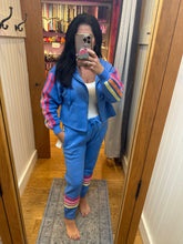 Vintage Havana Seabright Blue W/ Neon StripeTwill Tape Fleece Jogger