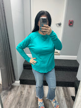 COTTON RAGLAN SLEEVE THUMBHOLE TOP - ASSORTED COLORS