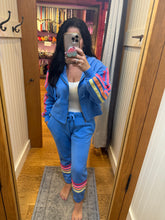 Vintage Havana Seabright Blue W/ Neon StripeTwill Tape Fleece Jogger